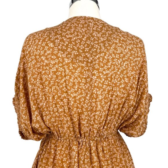 Free People One Fine Day Floral Mini Dress Chocolate Combo Size Small - Picture 6 of 12